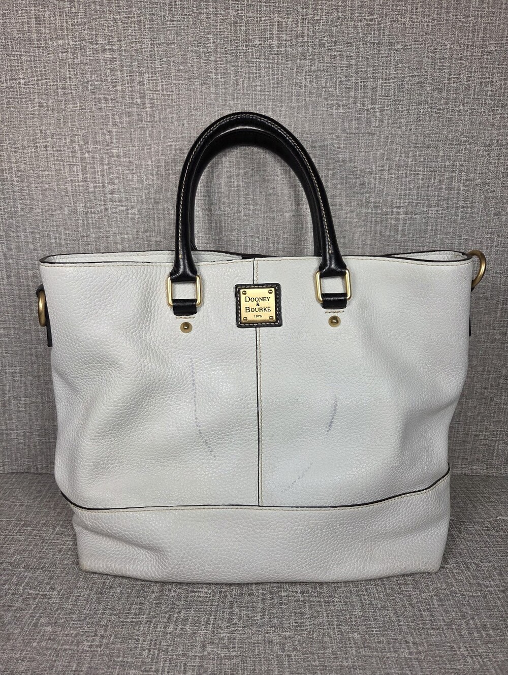 Dooney & Bourke Chelsea Shopper White Pebbled Large Leather Tote Shoulder Bag